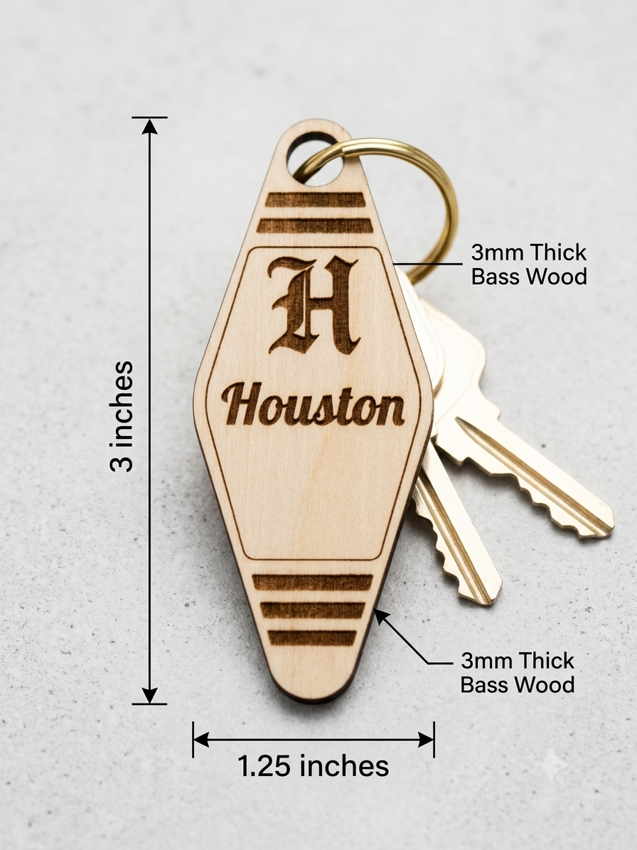 Custom Laser-Engraved Diamond Keychain Fob